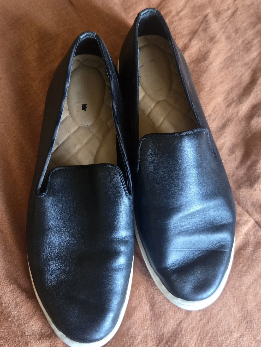 birdies Black Slip-On Leather Sneakers